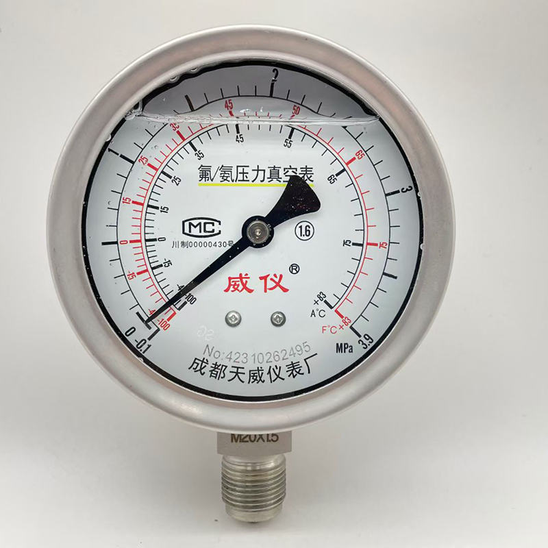 不锈钢抗震氟氨压力表 YTFN-100H.jpg